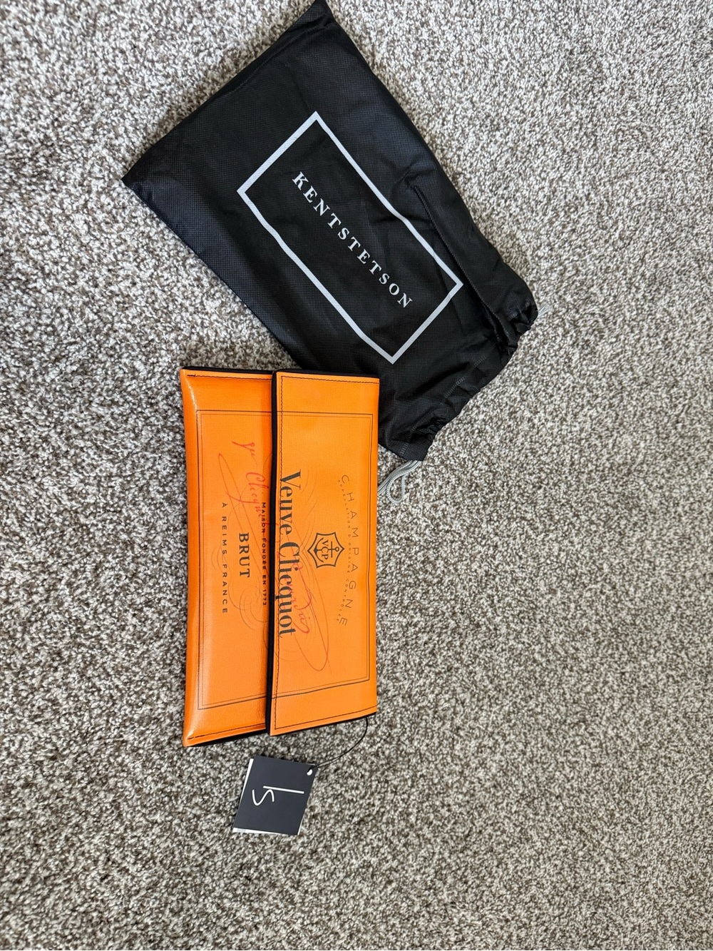 Rare Kent Stetson Veuve Clicquot Leather Clutch with Dust Bag